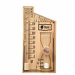 Термометр для бани и сауны, Банные штучки 18036, с песочными часами, дерево