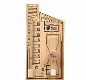 Термометр для бани и сауны, Банные штучки 18036, с песочными часами, дерево