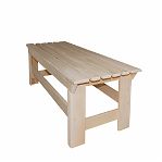 Лавка прямоугольная, Липа, для бани и сауны, натуральный цвет, 400х440х1800 мм, дерево