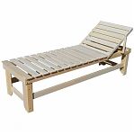 Лежак с регулируемой спинкой, Липа, для бани и сауны, натуральный увет, длина 1800 мм, дерево