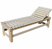 Лежак с регулируемой спинкой, Липа, для бани и сауны, натуральный увет, длина 1800 мм, дерево