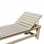 Лежак с регулируемой спинкой, Липа, для бани и сауны, натуральный увет, длина 1800 мм, дерево