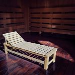 Лежак с регулируемой спинкой, Липа, для бани и сауны, натуральный увет, длина 1800 мм, дерево