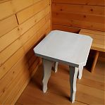 Табурет с резными ножками, Липа, для бани и сауны, 290х290х420 мм, дерево