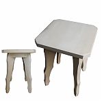 Табурет с резными ножками, Липа, для бани и сауны, 290х290х420 мм, дерево