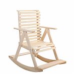 Кресло-качалка Липа, с подлокотниками, для отдыха, для бани и сауны, дерево