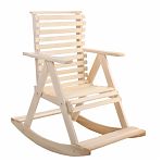 Кресло-качалка Липа, с подлокотниками, для отдыха, для бани и сауны, дерево