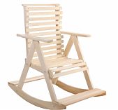 Кресло-качалка Липа, с подлокотниками, для отдыха, для бани и сауны, дерево