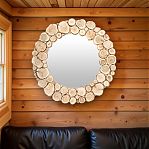 Зеркало круглое, Можжевельник, для бани и сауны, диаметр 510 мм, дерево