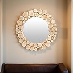 Зеркало круглое, Можжевельник, для бани и сауны, диаметр 510 мм, дерево