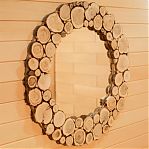 Зеркало круглое, Можжевельник, для бани и сауны, диаметр 510 мм, дерево