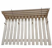 Вешалка Большая, Липа, 7 крючков, полка, для бани и сауны, длина 650 мм, дерево