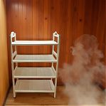 Этажерка 4 яруса, Липа, с фигурными ручками, напольная, для бани и сауны, дерево