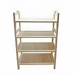 Этажерка 4 яруса, Липа, с фигурными ручками, напольная, для бани и сауны, дерево