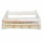 Полка универсальная, Липа, 3 крючка, для бани и сауны, длина 290 мм, дерево