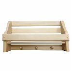 Полка универсальная, Липа, 3 крючка, для бани и сауны, длина 290 мм, дерево