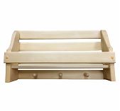 Полка универсальная, Липа, 3 крючка, для бани и сауны, длина 290 мм, дерево