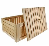 Ящик для белья, Липа, с крышкой, для бани и сауны, 320х500х780 мм, дерево