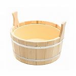 Шайка ТПЛ-14 для бани, дерево липа, вставка из пластика, бежевый, 12 л