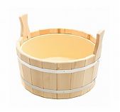 Шайка ТПЛ-14 для бани, дерево липа, вставка из пластика, бежевый, 12 л