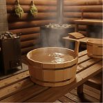 Шайка ТПЛ-14 для бани, дерево липа, вставка из пластика, бежевый, 12 л