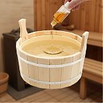 Шайка ТПЛ-14 для бани, дерево липа, вставка из пластика, бежевый, 12 л