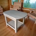 Стол журнальный, Липа, овальный, для отдыха, для бани и сауны, 500х540х740 мм, дерево