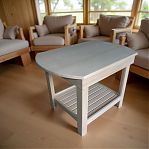 Стол журнальный, Липа, овальный, для отдыха, для бани и сауны, 500х540х740 мм, дерево