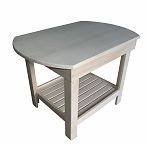 Стол журнальный, Липа, овальный, для отдыха, для бани и сауны, 500х540х740 мм, дерево