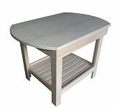 Стол журнальный, Липа, овальный, для отдыха, для бани и сауны, 500х540х740 мм, дерево