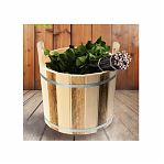 Запарник банный для веников ТПЛ-43, объем 16 литров, липа, вставка из пластика, ручки