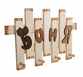 Вешалка четырехрожковая Баня 45х38 см липа