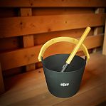 Набор для бани 212F Simple Black, шайка объем 5 л, черпак 0.2 л, алюминий, ручки бамбук