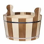 Ушат для бани и сауны, Банная линия Капучино 12-399, объем 10 л, Липа, вставка из пластика, дерево