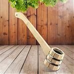 Черпак R-SAUNA МЧ-6, объем 0.2 л, Липа, вставка из нержавеющей стали, бондарный, дерево