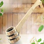 Черпак R-SAUNA МЧ-6, объем 0.2 л, Липа, вставка из нержавеющей стали, бондарный, дерево