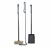 Каминный набор подвесной, металлические ручки,  кочерга, совок, щетка, держатель