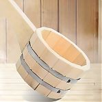 Черпак R-SAUNA МЧ-1, объем 0.6 л, Липа, натуральный цвет, бондарный, дерево