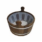 Ушат для бани и сауны, Банная линия 12-846, объем 10 л, Термолипа, вставка из пластика, дерево