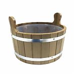 Ушат для бани и сауны, Банная линия 12-846, объем 10 л, Термолипа, вставка из пластика, дерево