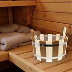 Ушат Комби для бани и сауны, объем 5 л, Липа, вставка из пластика, дерево