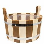 Ушат Комби для бани и сауны, объем 5 л, Липа, вставка из пластика, дерево