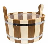 Ушат Комби для бани и сауны, объем 5 л, Липа, вставка из пластика, дерево