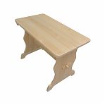 Стол прямоугольный, Осина, для бани и сауны, не раскладывается, 550х700х1000 мм, дерево