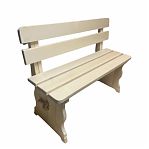 Лавка со спинкой, Осина, для бани и сауны, для отдыха, 300х440х1200 мм, дерево