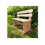 Лавка со спинкой деревянная Осина, 300х440х1200 мм, для бани и сауны