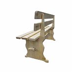 Лавка со спинкой, Осина, для бани и сауны, для отдыха, 300х440х1500 мм, дерево