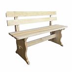 Лавка со спинкой, Осина, для бани и сауны, для отдыха, 300х440х1500 мм, дерево