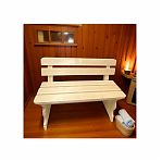 Лавка со спинкой, Осина, для бани и сауны, для отдыха, 300х440х1500 мм, дерево