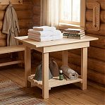 Стол журнальный, Липа, для бани и сауны, 490х530х745 мм, дерево